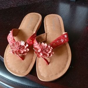 Coral flip flops size 12 never worn